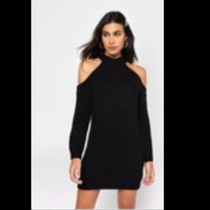 Tobi Sweater Dress Cold Shoulder
